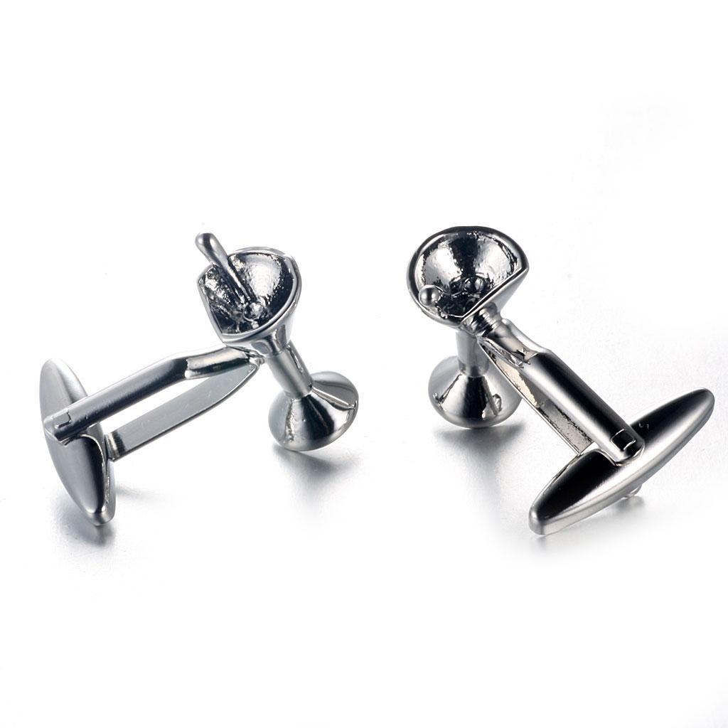 Cufflinks Silver Set - メンズカフスボタン 真鍮 シルバー ファッション シャツアクセサリー 高級カフスボタンセット