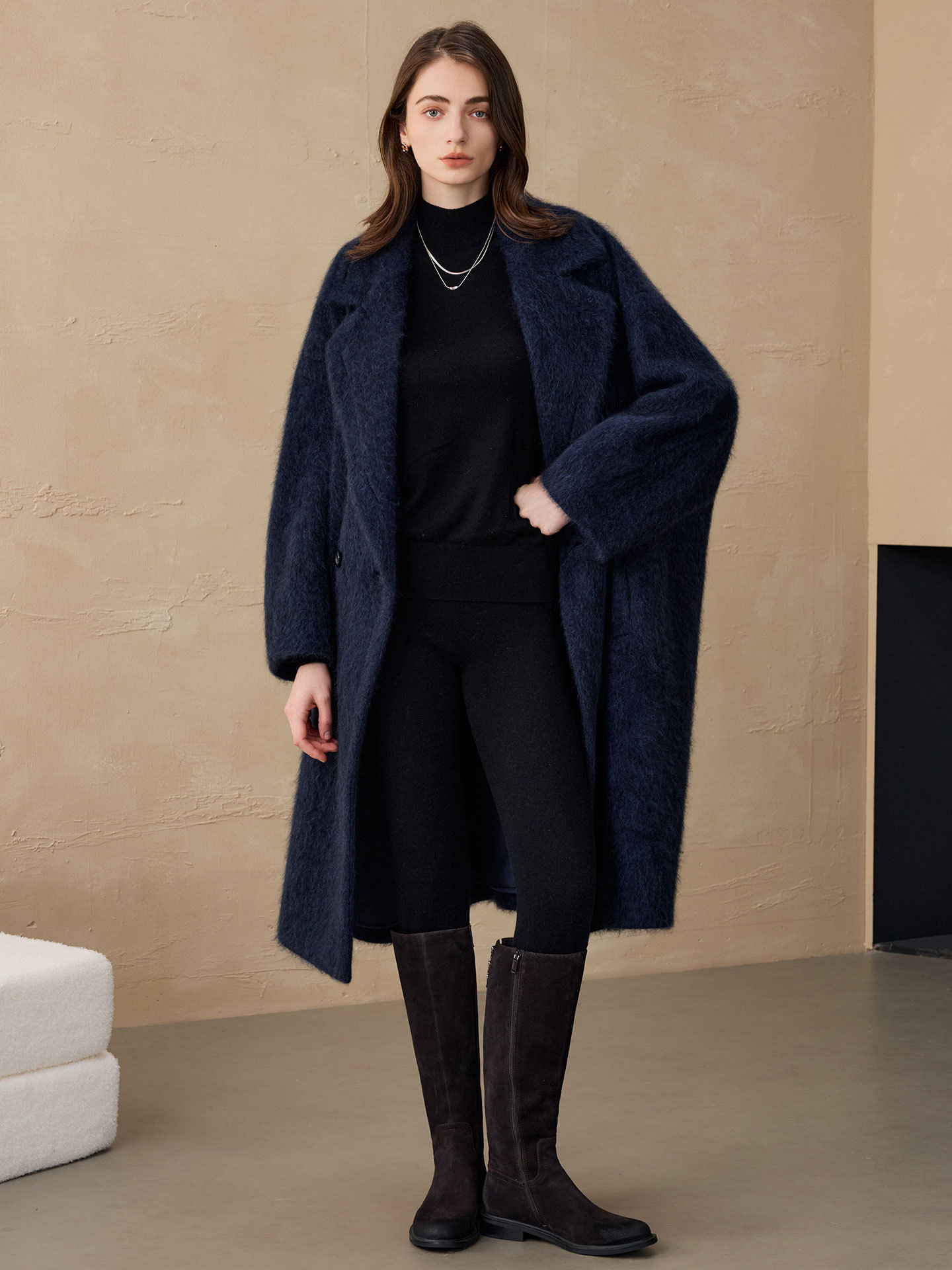 Wool Suit Jacket - アリンジェントル レディース ブレザー ウール ファッション ロングジャケット
