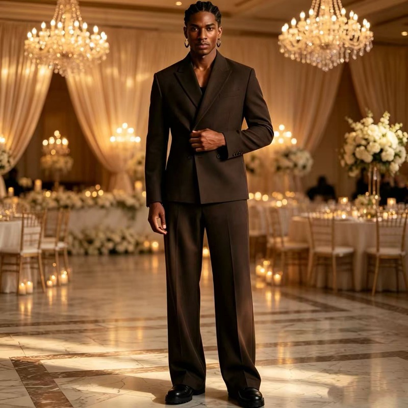 ゆったりとしたシルエットの、ダブルブレストのメンズウェディン - Men'S Relaxed Formal Wear のレビューと価格