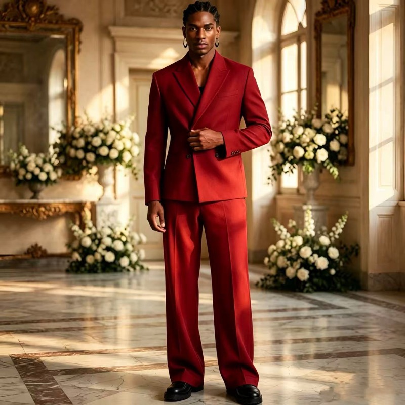 ゆったりとしたシルエットの、ダブルブレストのメンズウェディン - Men'S Relaxed Formal Wear のレビューと価格