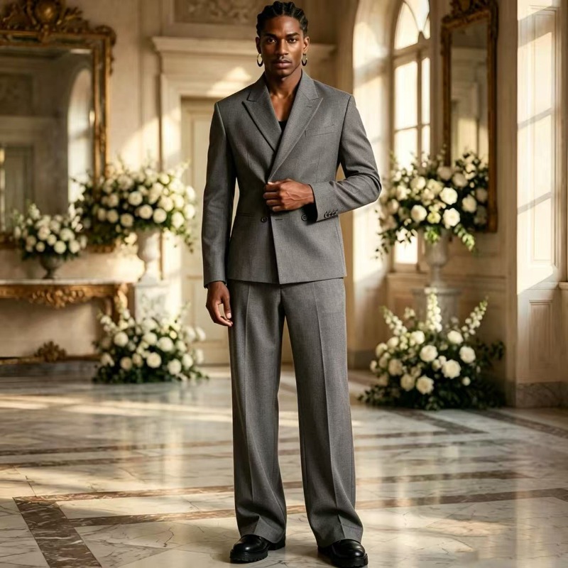 ゆったりとしたシルエットの、ダブルブレストのメンズウェディン - Men'S Relaxed Formal Wear のレビューと価格