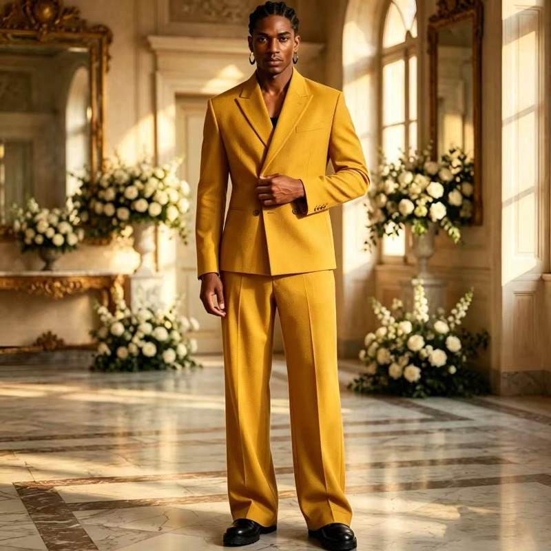 ゆったりとしたシルエットの、ダブルブレストのメンズウェディン - Men'S Relaxed Formal Wear のレビューと価格