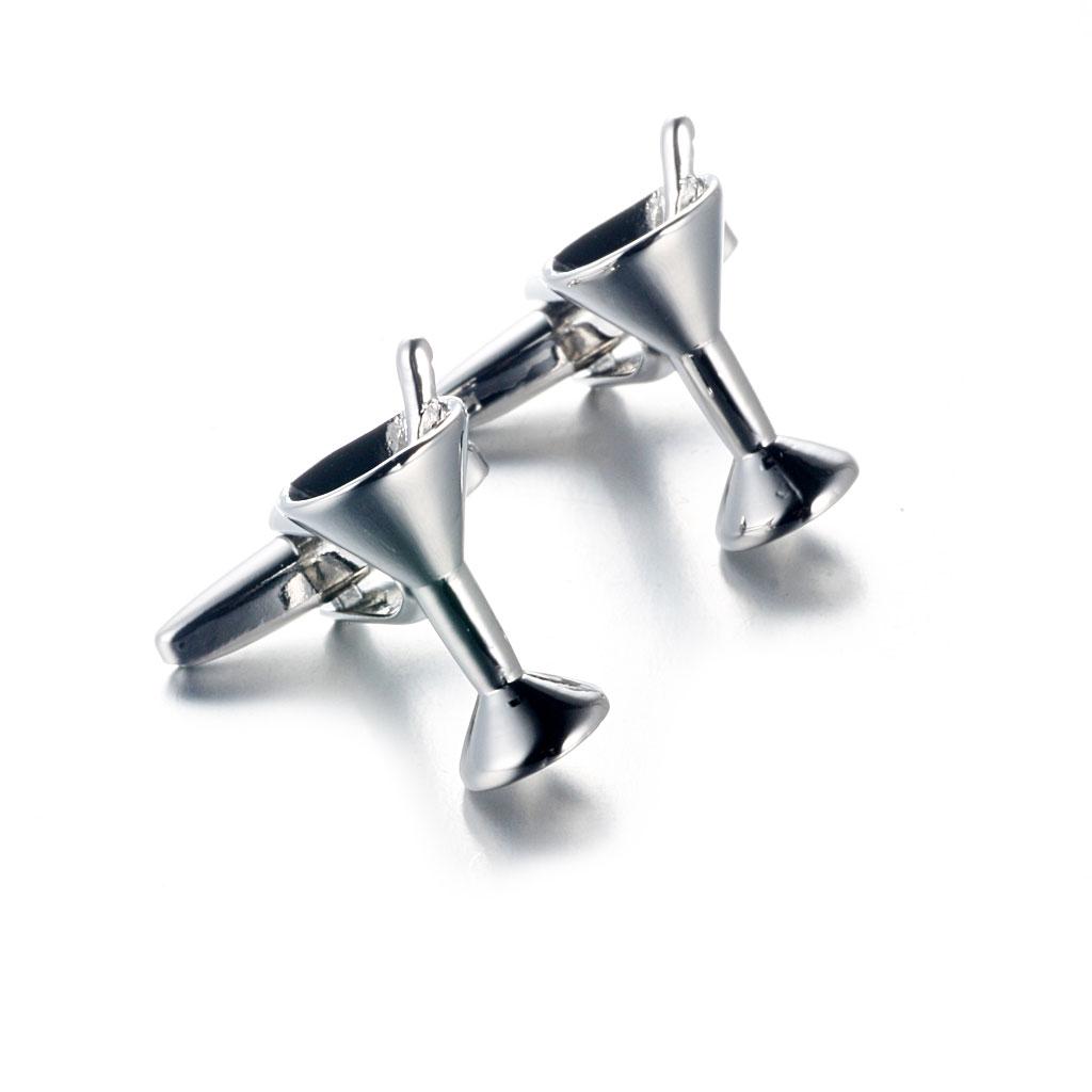 メンズカフスボタン 真鍮 シルバー ファッション シャツアク - Cufflinks Silver Set のレビューと価格