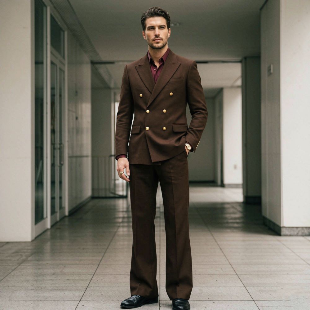 メンズリラックスフィットスーツ2ピース、ダブルブレストフォー - Men'S Relaxed Formal Wear のレビューと価格