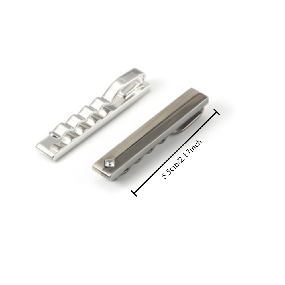 シンプルな幾何学模様のダイヤモンドスタッズ付きカフスボタンと - Cufflinks Silver Set のレビューと価格