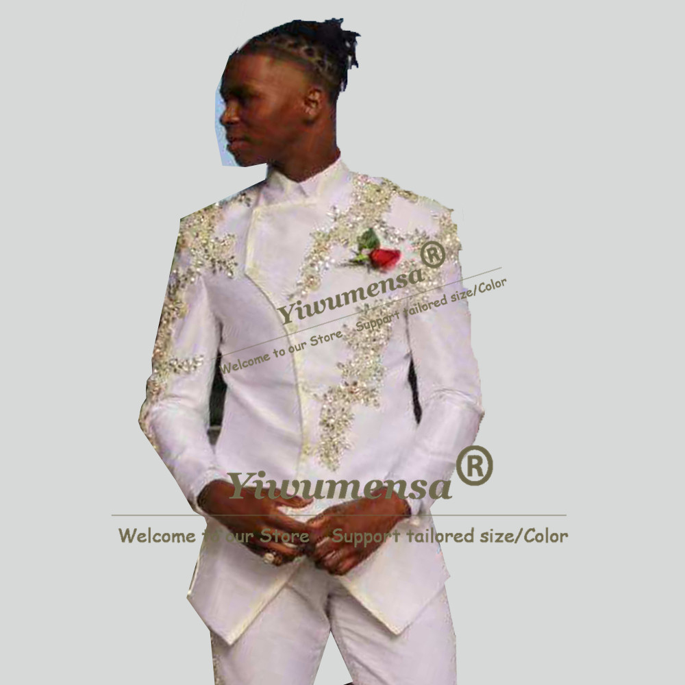 ユニークなデザインのメンズウェディングスーツ、キラキラ輝くビ - Men'S Formal Wear のレビューと価格