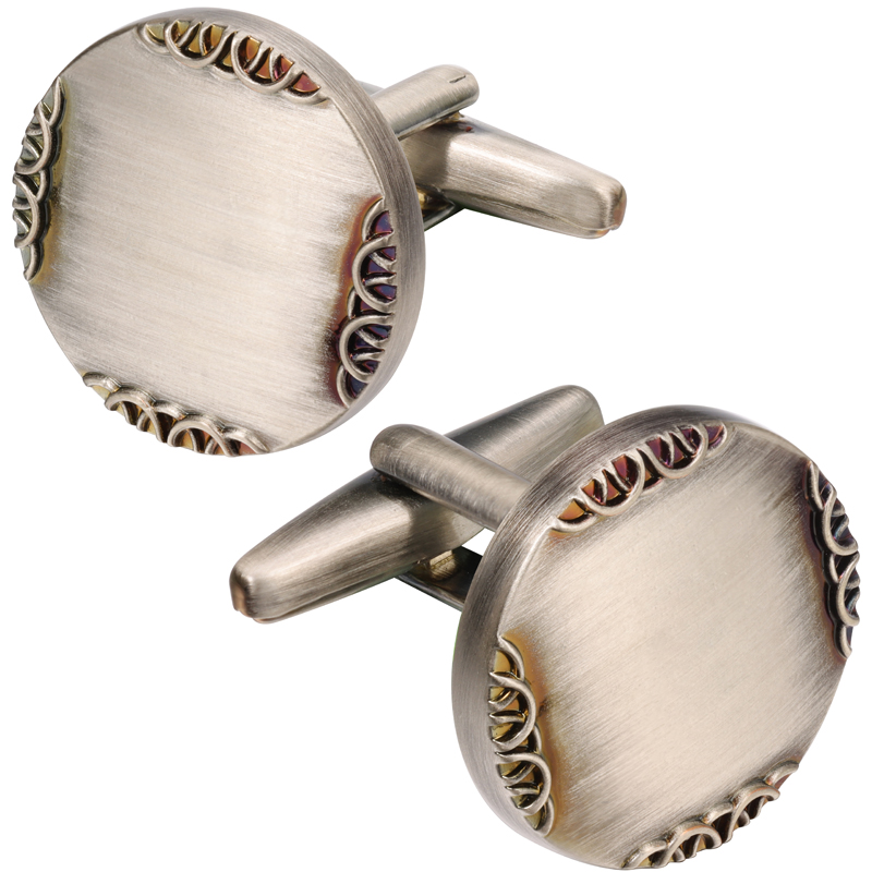 男性用のアンティークシルバーカラーのカフリンクスとスタッド, - Cufflinks Silver Set のレビューと価格