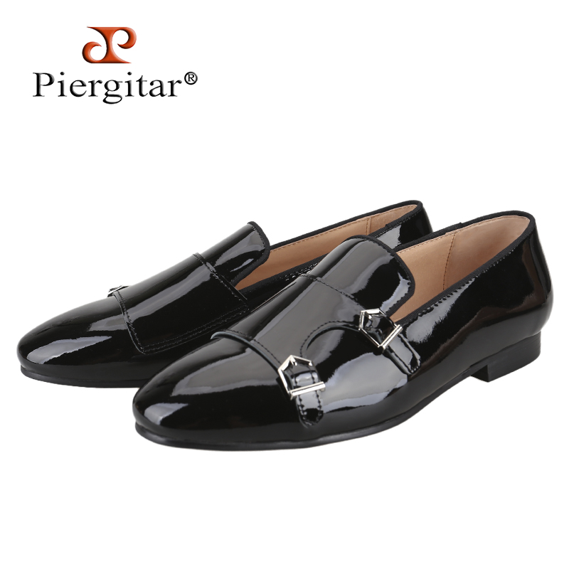 Piergitar 新ブラックカラーパテントレザーメンズダブ - Men'S Formal Wear のレビューと価格