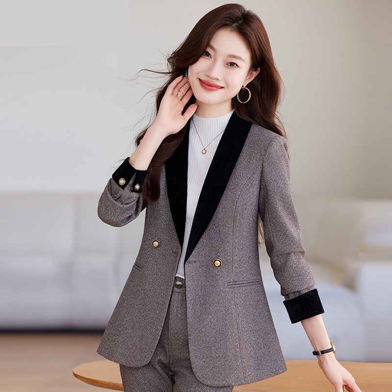 女性用ブレザートップとパンツ、オフィス女性用エレガントパンツ - Wool Suit Jacket のレビューと価格