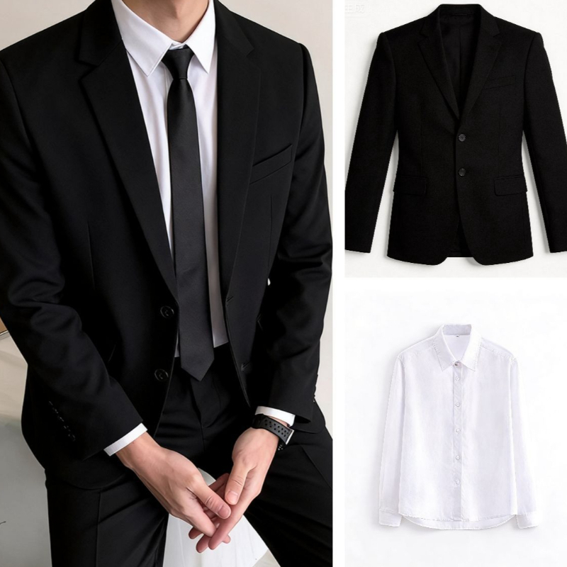 メンズ ビジネス カジュアル ブラック スーツ セット スリ - Men'S Formal Wear For Engagement のレビューと価格