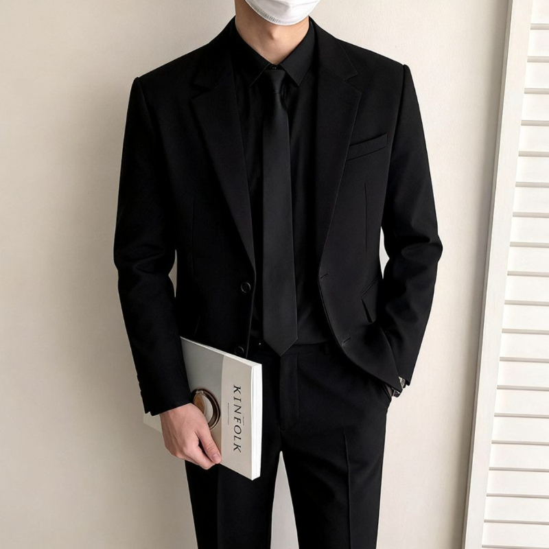 メンズ ビジネス カジュアル ブラック スーツ セット スリ - Men'S Formal Wear For Engagement のレビューと価格