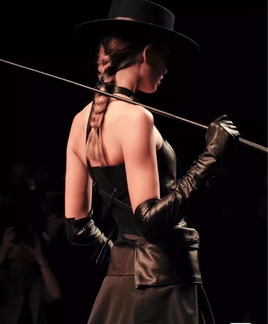 女性のランウェイファッションブラック PU レザータッチスク - Formal Glove Leather のレビューと価格