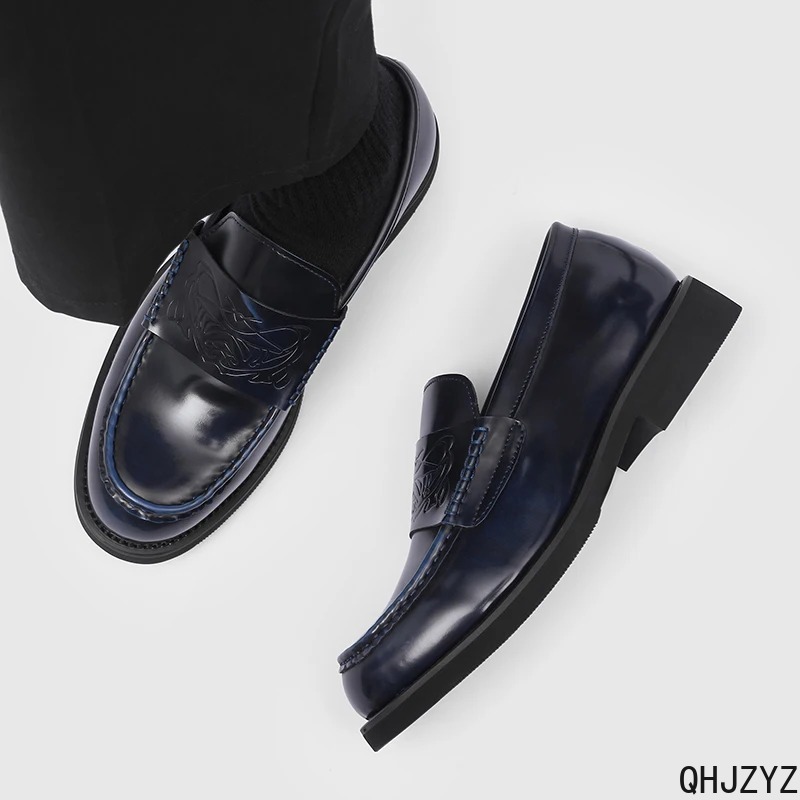メンズ用高級レザーローファー。滑り止め加工、通気性、スリッポ - Men'S Formal Wear のレビューと価格