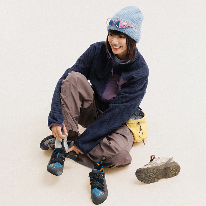 秋冬ポーラーフリース波状ストライプジャケット男性女性アウトド - Wool Suit Jacket のレビューと価格