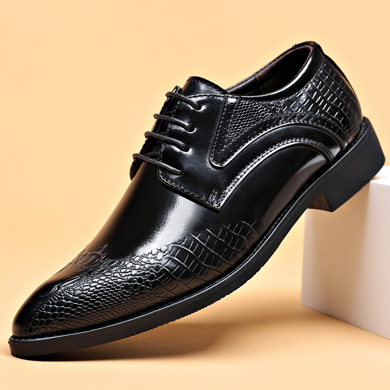 男性ドレスシューズスケールパターンブローグシューズ男性ビジネ - Scale - Men Formals & Ethnic Wear のレビューと価格