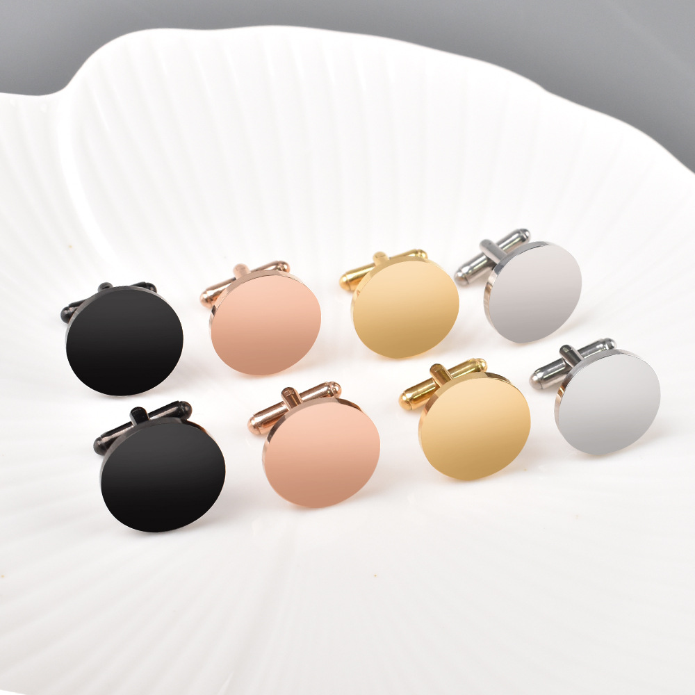 2 ピース/セットメンズファッションメタルカフススムーズスリ - Cufflinks Silver Set のレビューと価格