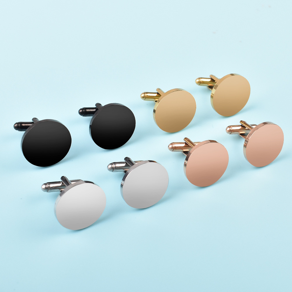 2 ピース/セットメンズファッションメタルカフススムーズスリ - Cufflinks Silver Set のレビューと価格