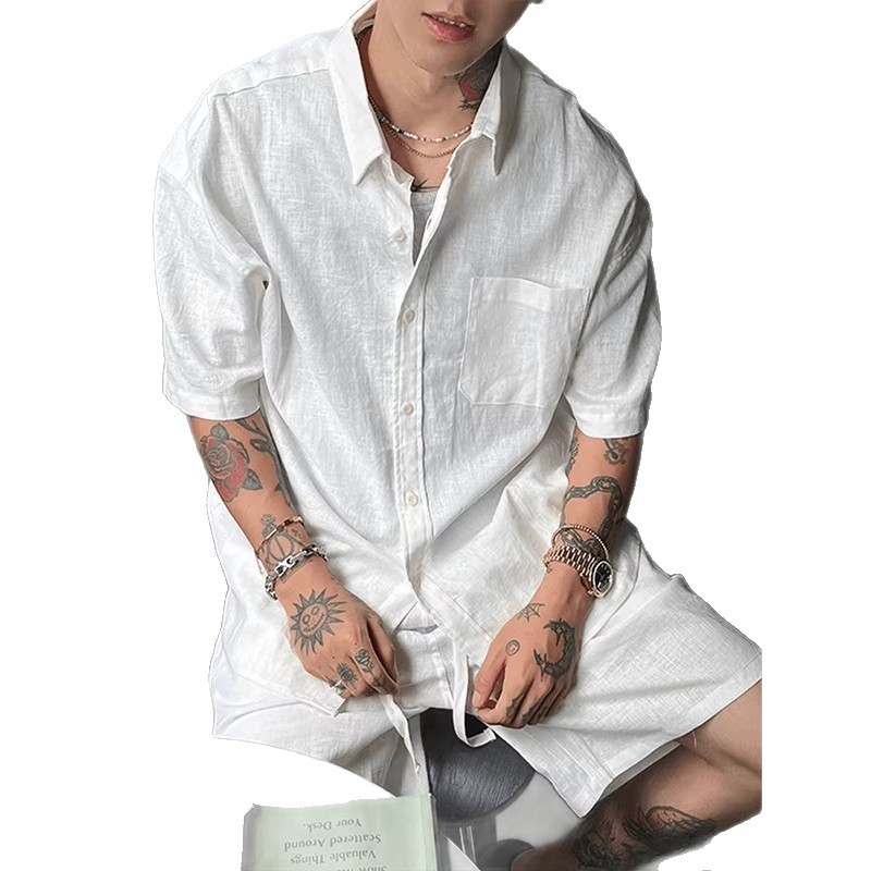 リネンカジュアルスーツ メンズ 夏 薄手 リラックス ゆった - Men'S Relaxed Formal Wear のレビューと価格