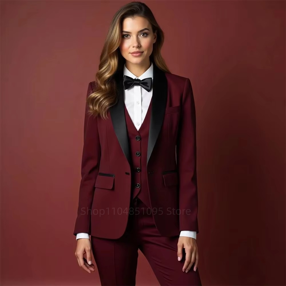 ファッションレディーススーツ ブレザー 高品質 3ピース ジ - Wool Suit Jacket のレビューと価格