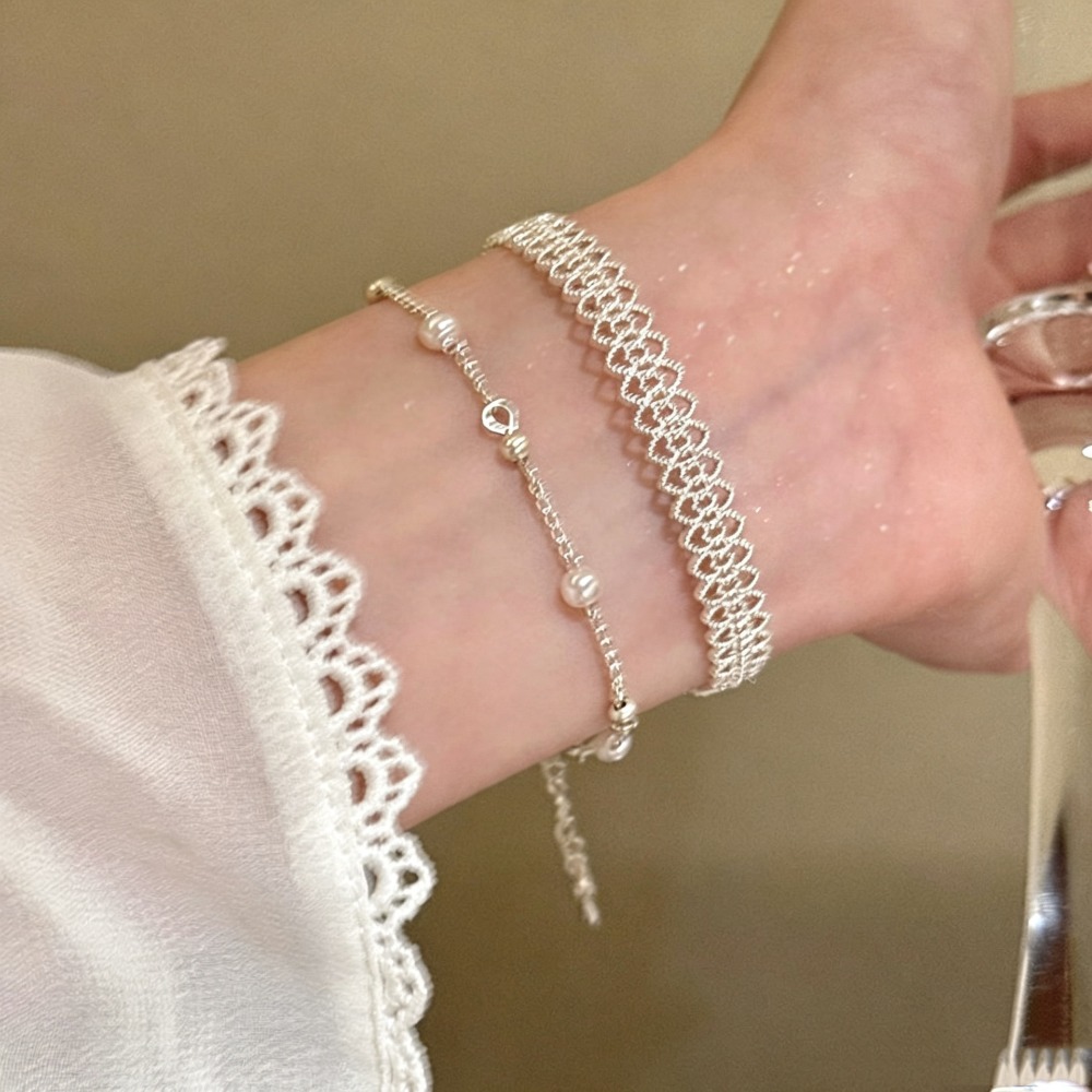 925スターリングシルバー レース ホローオープンカフバング - Cufflinks Silver Set のレビューと価格